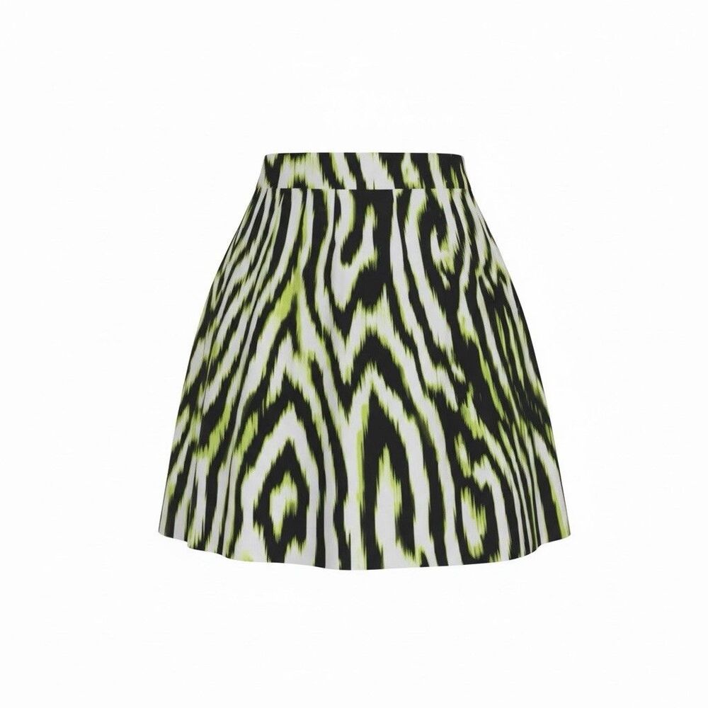 Worthington Green Black Zebra Striped Skirt Size 14